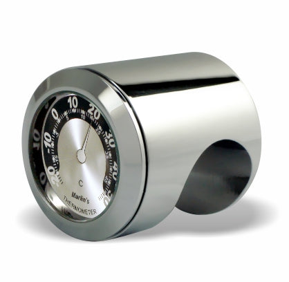 Marlin's Chrome or Black Talon Motorcycle Handlebar Mount  with Clock or Thermometer