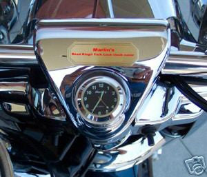 Marlin's Chrome or Black Swivel Fork Lock Key Cover for Harley Davidson Road King FLHR Motorcycle with Clock or Thermometer