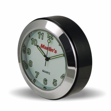 Marlin's Chrome or Black Motorcycle CHAMP Mount (Control Housing with Adjustable Mounting Position) with Clock or Thermometer