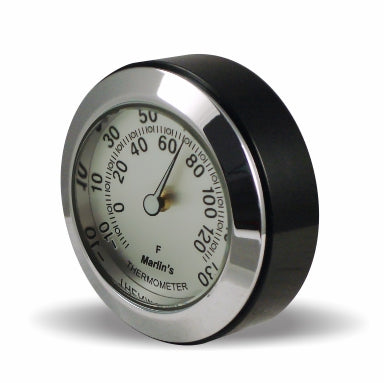 Marlin's Chrome or Black Motorcycle CHAMP Mount (Control Housing with Adjustable Mounting Position) with Clock or Thermometer