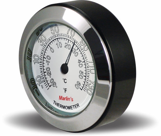 Marlin's Chrome or Black Motorcycle CHAMP Mount (Control Housing with Adjustable Mounting Position) with Clock or Thermometer