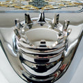 Marlin's Chrome or Black 3D Crown Swivel Fork Lock Key Cover for Harley Davidson Road King FLHR Motorcycle