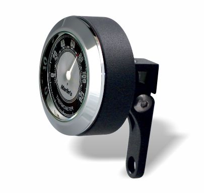 Marlin's Chrome or Black Motorcycle Perch Clamp - Brake/Clutch - Windshield Mount with Clock or Thermometer