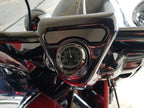 Marlin's Chrome or Black Flip Fork Lock Key Cover for Harley Davidson Road King Motorcycle with Clock or Thermometer