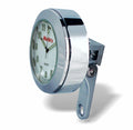 Marlin's Chrome or Black Motorcycle Perch Clamp - Brake/Clutch - Windshield Mount with Clock or Thermometer