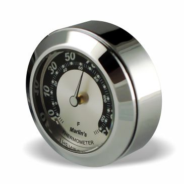 Marlin's Chrome or Black TOCS Multi-Purpose Tape / Screw On Motorcycle Clock or Thermometer For Road King FLHR Tank Panel, Flat Surface Mount, Snowmobile, Jetski, Car Dash, RV and More