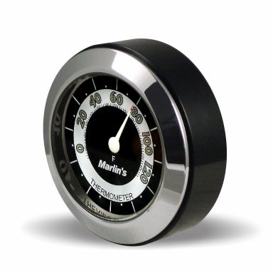Marlin's Chrome or Black TOCS Multi-Purpose Tape / Screw On Motorcycle Clock or Thermometer For Road King FLHR Tank Panel, Flat Surface Mount, Snowmobile, Jetski, Car Dash, RV and More