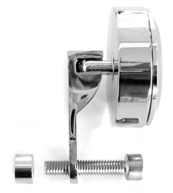 Marlin's Black Mount Perch Clamp - Brake/Clutch - Windshield Mount with Black and Silver Horseshoe (Fahrenheit Scale) Thermometer Face