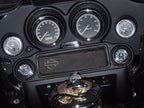 Marlin's Motorcycle Clock FLH Glide Bike Fairing Insert with Radiant White Clock