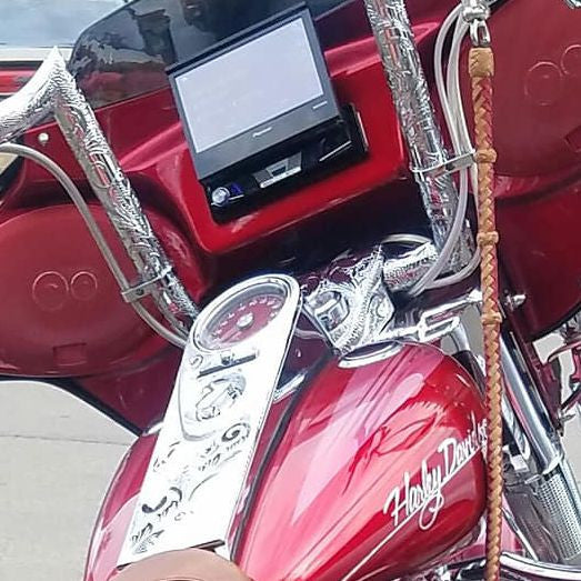 Marlin's Chrome or Black Flip Fork Lock Key Cover for Harley Davidson Road King Motorcycle with Clock or Thermometer