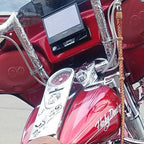 Marlin's Chrome or Black Flip Fork Lock Key Cover for Harley Davidson Road King Motorcycle with Clock or Thermometer