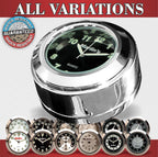 Marlin's Chrome or Black Swivel Fork Lock Key Cover for Harley Davidson Road King FLHR Motorcycle with Clock or Thermometer