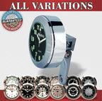 Marlin's Chrome or Black Motorcycle Perch Clamp - Brake/Clutch - Windshield Mount with Clock or Thermometer