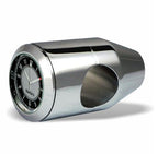 Marlin's Chrome Motorcycle Clock Bullet Billet Style Handlebar Mount with CLASSIC Black and Silver Face