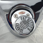 Marlin's Gloss Black Swivel Fork Lock Key Cover with Custom Laser Engraving for Harley Davidson Road King FLHR Motorcycle