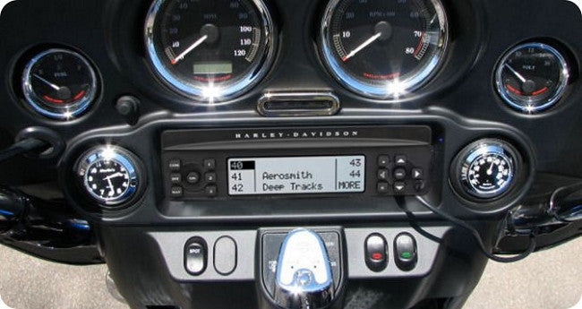 Marlin's Motorcycle Thermometer FLH Glide Bike Fairing Insert with Black and Silver Horseshoe Thermometer (Fahrenheit Scale)