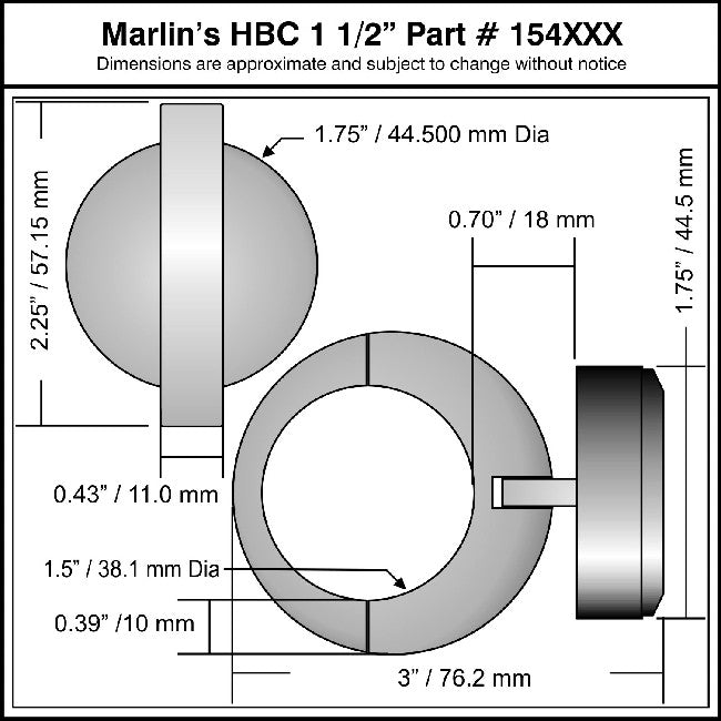 Marlin's Black Motorcycle Thermometer Classic Adjustable Ring Style Handlebar Mount with Radiant White (Fahrenheit /Small Celsius Scale) Face