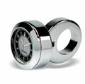 Marlin's Chrome Motorcycle Clock Classic Adjustable Ring Style Handlebar Mount with CLASSIC Black and Silver Face