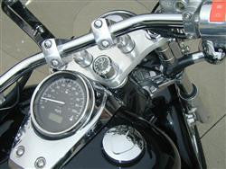 Marlin's Black FSBC1 Billet Fork Stem Mount Fits Pre 2010 Sportsters® - Pre ‘06 Dynas® - Fits Metric & Customs with Added Adapter WITHOUT Clock or Thermometer Face (DELETE FACE OPTION)