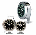 Marlin's Motorcycle Clock Limited Edition JUMBO Perch Clamp - Brake/Clutch - Windshield Mount with Traditional Black Clock Face