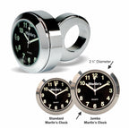 Marlin's Chrome Motorcycle Clock Limited Edition JUMBO Classic Adjustable Ring Style Handlebar Mount with Traditional Black Face
