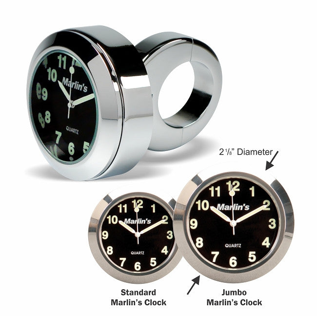 Marlin's Motorcycle Clock Limited Edition JUMBO Traditional Black Clock Face Only