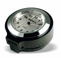 Marlin's Gloss Black Motorcycle Clock for Harley Davidson Road King Flip Fork Lock Key Cover with Brushed Aluminum Face