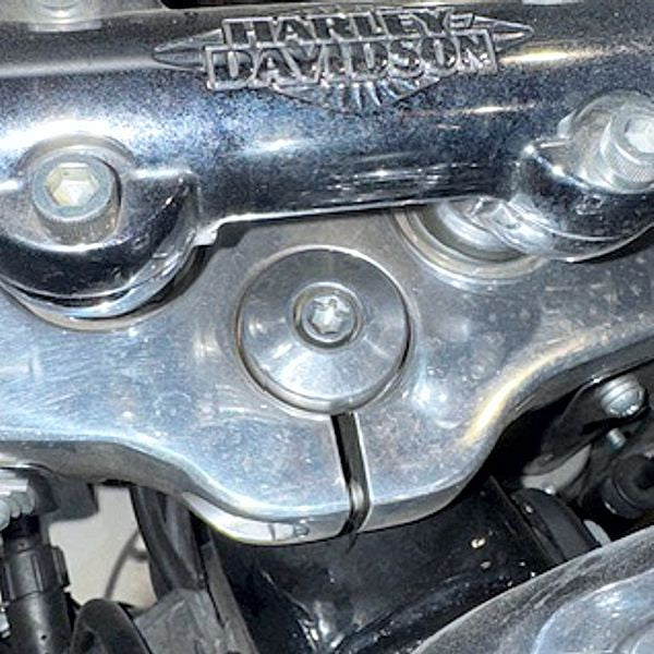 Marlin's FSBC3 Billet Steering Stem Top Washer Cover Mount for 2014 to current Dynas®  and Softails® Motorcycle Clock or Thermometer