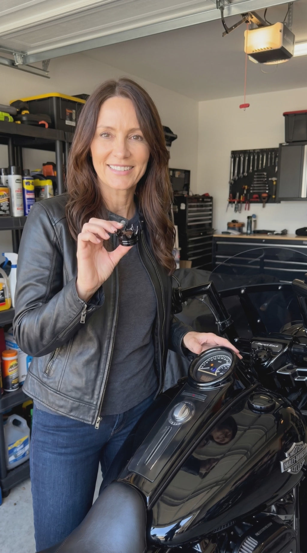 Marlin's Chrome or Black 3D Crown Swivel Fork Lock Key Cover for Harley Davidson Road King FLHR Motorcycle