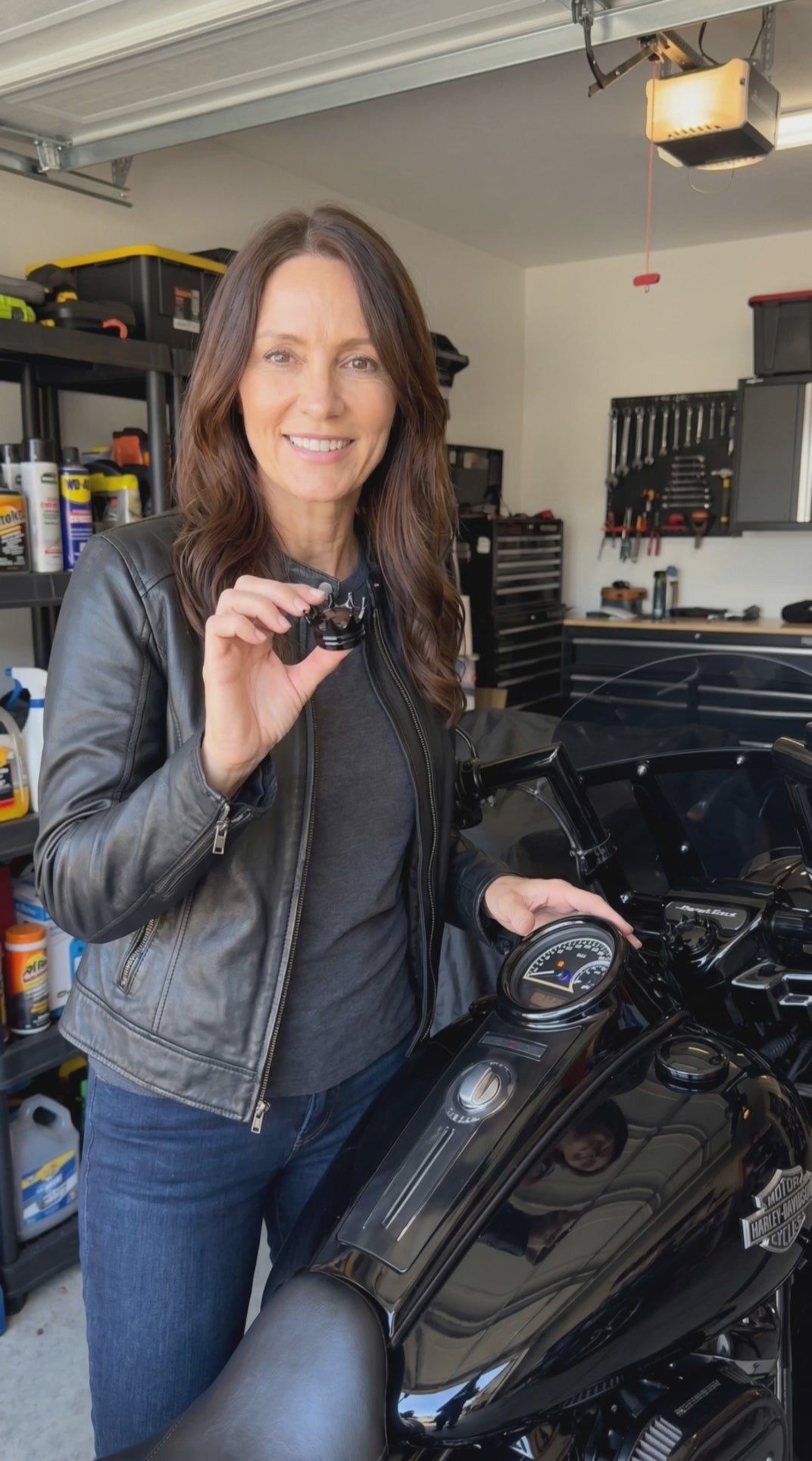 Marlin's Chrome or Black 3D Crown Swivel Fork Lock Key Cover for Harley Davidson Road King FLHR Motorcycle