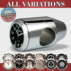 Marlin's Chrome or Black Motorcycle Bullet Billet Style Handlebar Mount with Clock or Thermometer