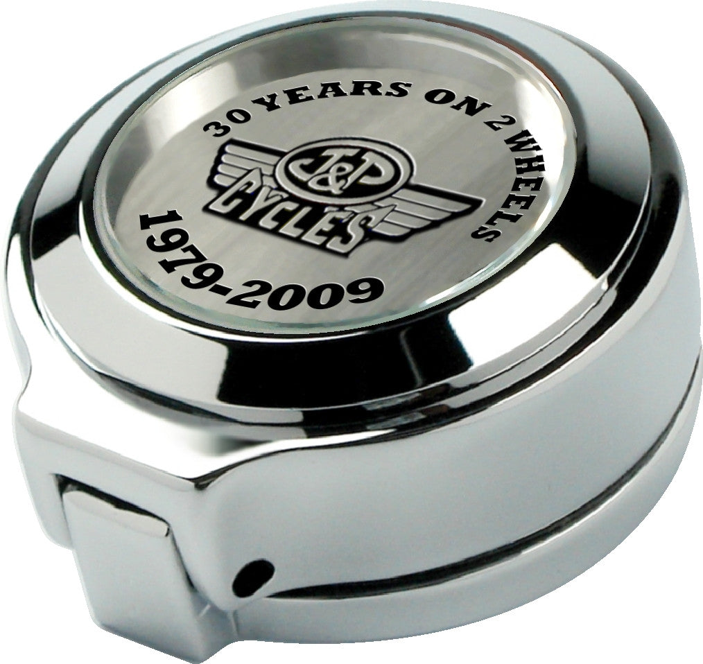 Marlin's Chrome or Black Flip Fork Lock Key Cover for Harley Davidson Road King Motorcycle with Clock or Thermometer