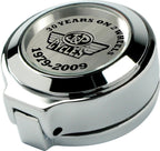 Marlin's Chrome or Black Flip Fork Lock Key Cover for Harley Davidson Road King Motorcycle with Clock or Thermometer