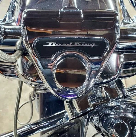 Marlin's Gloss Black Swivel Fork Lock Key Cover for Harley Davidson Road King FLHR Motorcycle