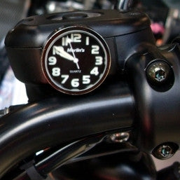 Marlin's Motorcycle Clock White Face EasyTimer Clock for Flat Panel Adhesive Mounting