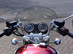 Marlin's Chrome Motorcycle Classic Adjustable Ring Style Handlebar Mount WITHOUT Clock or Thermometer Face (DELETE FACE OPTION)