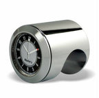 Marlin's Chrome Motorcycle Clock Talon Motorcycle Handlebar Mount with CLASSIC Black and Silver Face