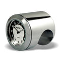 Marlin's Chrome Motorcycle Clock Talon Motorcycle Handlebar Mount with Black and Silver Horseshoe Face