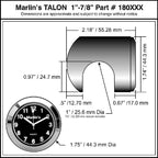 Marlin's Chrome Motorcycle Thermometer Talon Motorcycle Handlebar Mount with Radiant White (Celsius Scale) Face