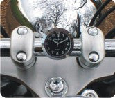 Marlin's Chrome Motorcycle Thermometer Talon Motorcycle Handlebar Mount with Black and Silver Horseshoe (Fahrenheit Scale) Face