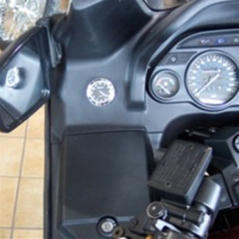 Marlin's Chrome or Black TOCS Multi-Purpose Tape / Screw On Motorcycle Clock or Thermometer For Road King FLHR Tank Panel, Flat Surface Mount, Snowmobile, Jetski, Car Dash, RV and More