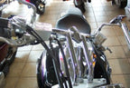 Marlin's Chrome Motorcycle Clock Bullet Billet Style Handlebar Mount with Radiant White Face