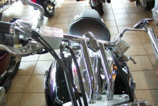 Marlin's Chrome or Black Motorcycle Bullet Billet Style Handlebar Mount with Clock or Thermometer