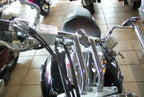 Marlin's Chrome or Black Motorcycle Bullet Billet Style Handlebar Mount with Clock or Thermometer