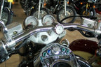 Marlin's Chrome or Black Motorcycle Bullet Billet Style Handlebar Mount with Clock or Thermometer