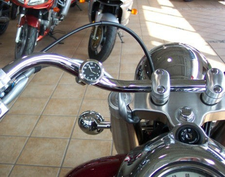 Marlin's Black Motorcycle Thermometer Classic Adjustable Ring Style Handlebar Mount with Black and Silver Horseshoe (Fahrenheit Scale) Face