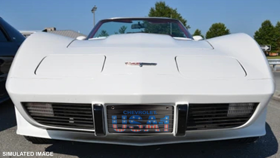 Corvette Grillmate license plate filler fits '75-'79 C3 Vette with USA1 Inlay