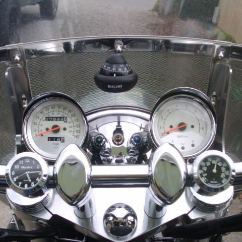 Marlin's Perch Clamp - Brake/Clutch - Windshield Motorcycle Sport Compass
